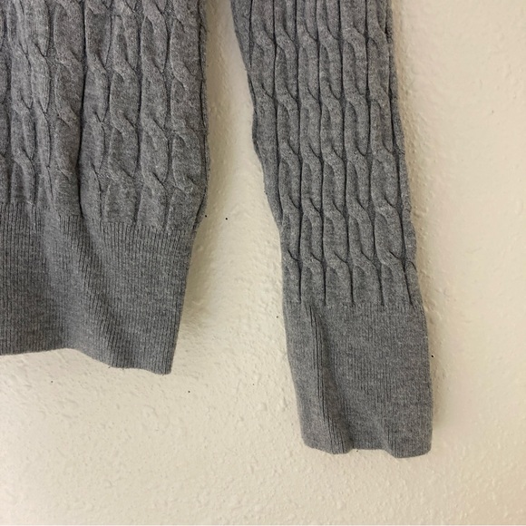 Zara Sweater Cable Knit Round Neck Gray Size M - Picture 6 of 15